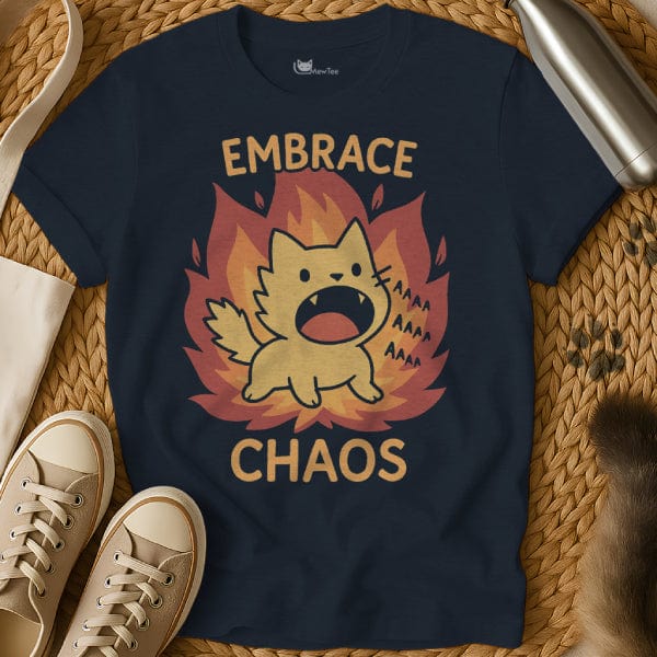 MewTee Navy / S Embrace The Chaos Shirt | Cat Tee