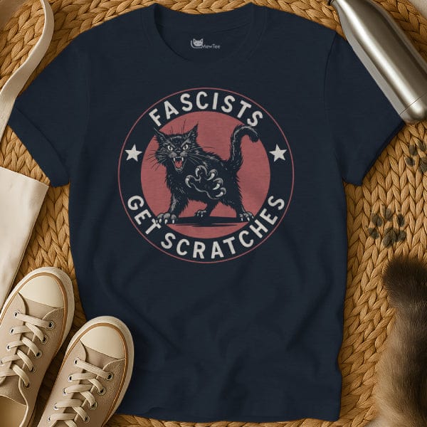 MewTee Navy / S Fascists Get Scratches Shirt