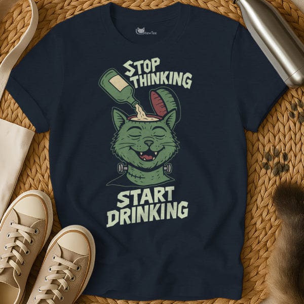 MewTee Navy / S Funny Drinking T Shirt | Cat Tee