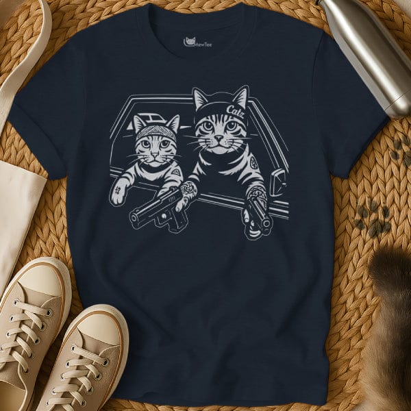 MewTee Navy / S Gangster Cat Shirt