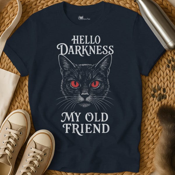 MewTee Navy / S Hello Darkness Shirt | Cat Tee
