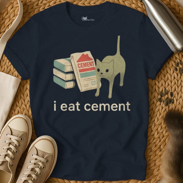 MewTee Navy / S I Eat Cement Shirt | Cat Tee