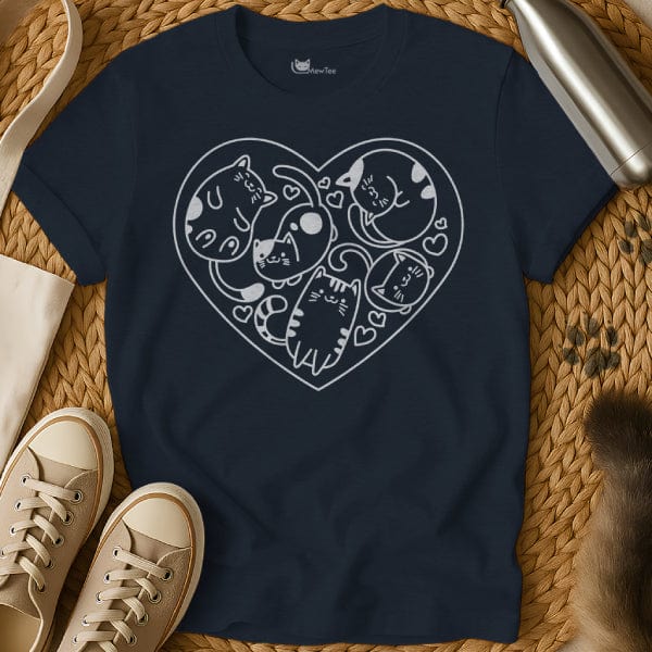 MewTee Navy / S I Heart Cats Shirt | Cat Tee