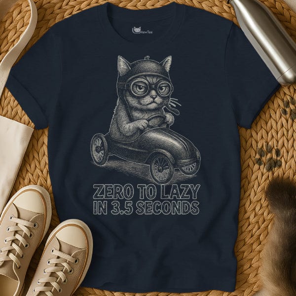 MewTee Navy / S Lazy T Shirt | Cat Tee
