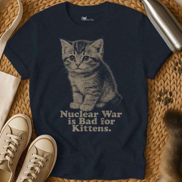 MewTee Navy / S Nuclear War Kitten Shirt