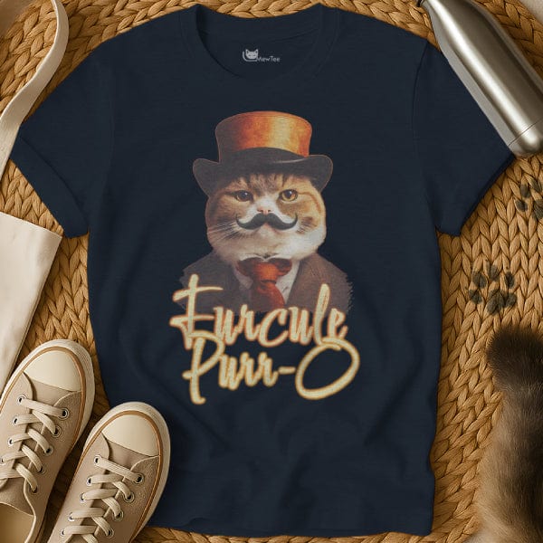 MewTee Navy / S Poirot Shirt | Cat Tee