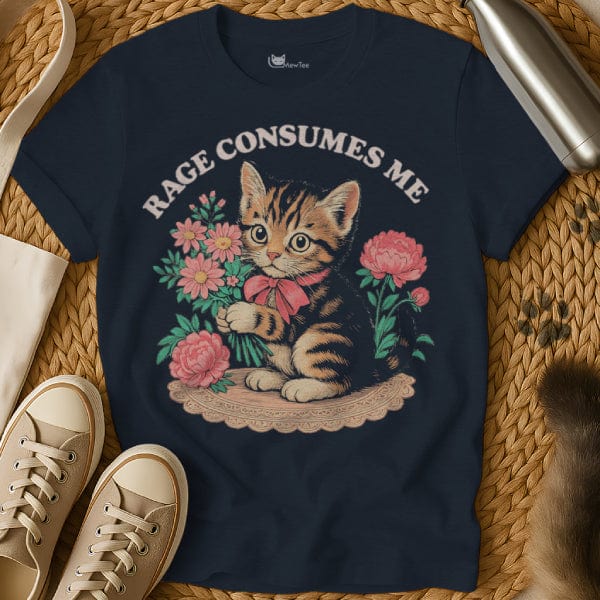MewTee Navy / S Rage Consumes Me Shirt | Cat Tee