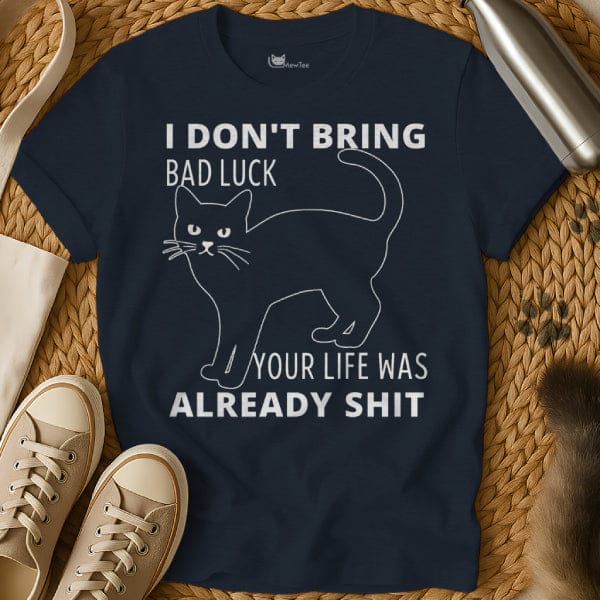 MewTee Navy / S Sarcastic Black Cat Tee