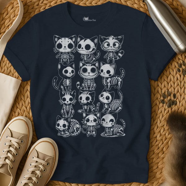 MewTee Navy / S Skeletons Shirt | Cat Tee