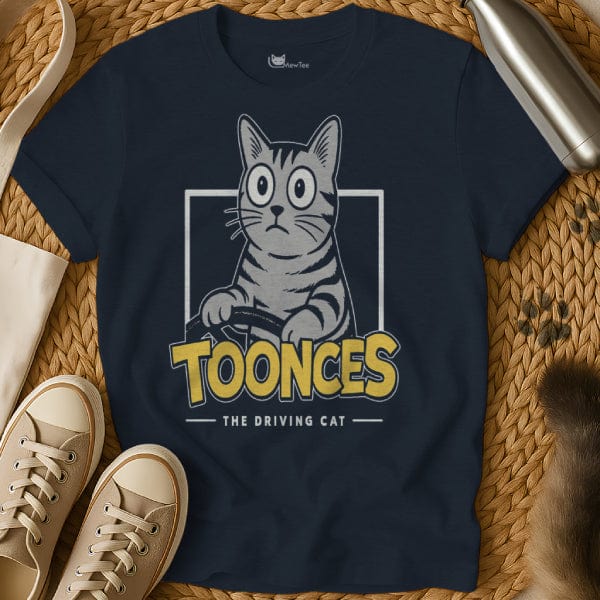 MewTee Navy / S Toonces the Driving Cat Tee