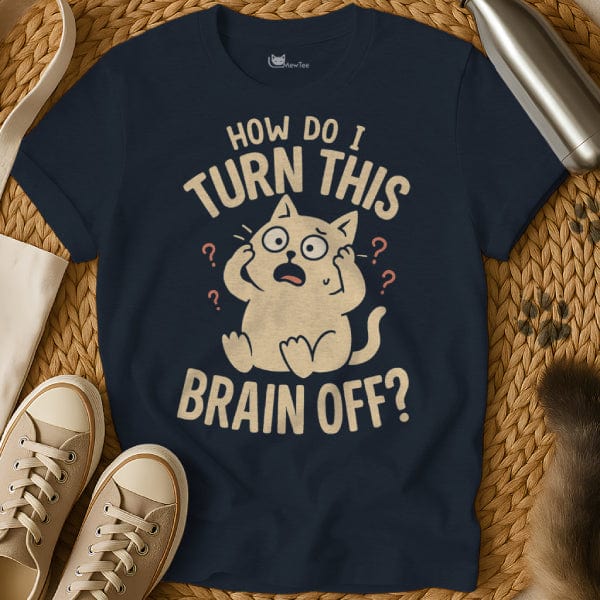 MewTee Navy / S Turn Off Brain | Cat Tee