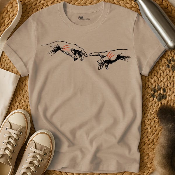 MewTee Sand / S Creation Of Adam Shirt | Cat Tee
