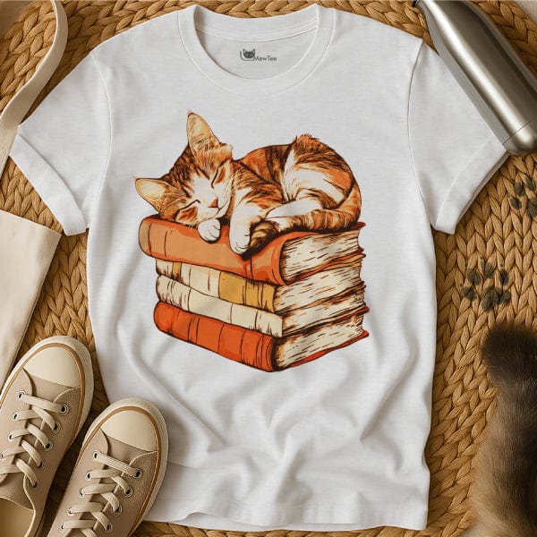 MewTee White / S Books Shirt | Cat Tee