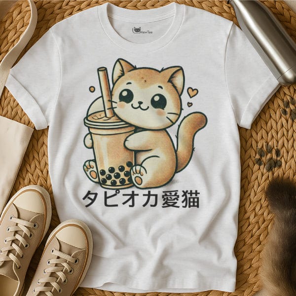 MewTee White / S Bubble Tea Cat | Cat Tee