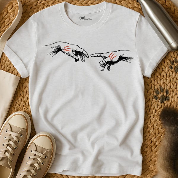 MewTee White / S Creation Of Adam Shirt | Cat Tee