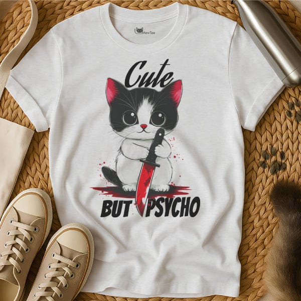 MewTee White / S Cute But Psycho Shirt | Cat Tee