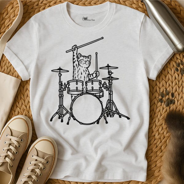 MewTee White / S Drummer Shirt | Cat Tee