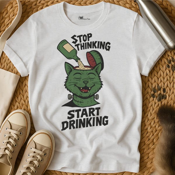 MewTee White / S Funny Drinking T Shirt | Cat Tee