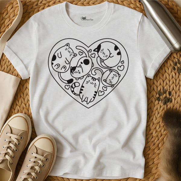 MewTee White / S I Heart Cats Shirt | Cat Tee