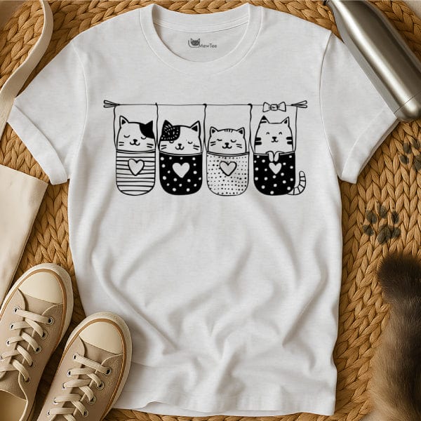 MewTee White / S Kitty In Pocket Shirt | Cat Tee