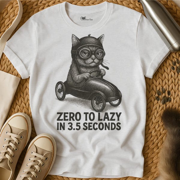 MewTee White / S Lazy T Shirt | Cat Tee