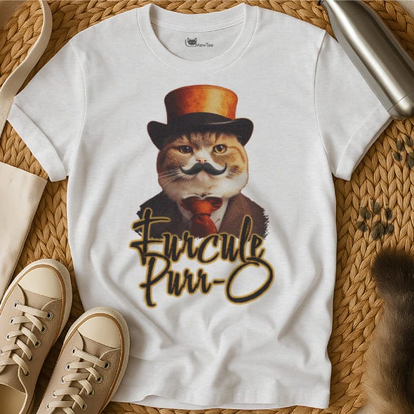 MewTee White / S Poirot Shirt | Cat Tee
