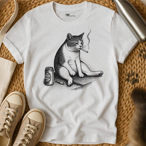 MewTee White / S Smoking Cat Meme Tee