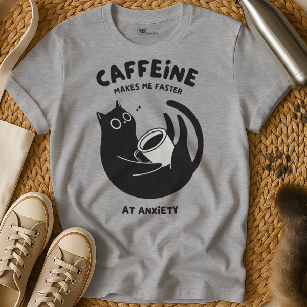 Caffeine Anxiety Cat Tee