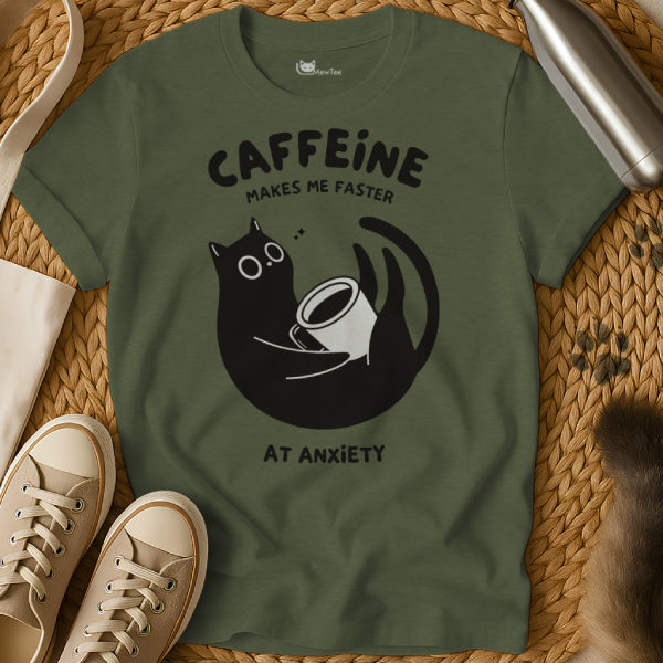 Caffeine Anxiety Cat Tee