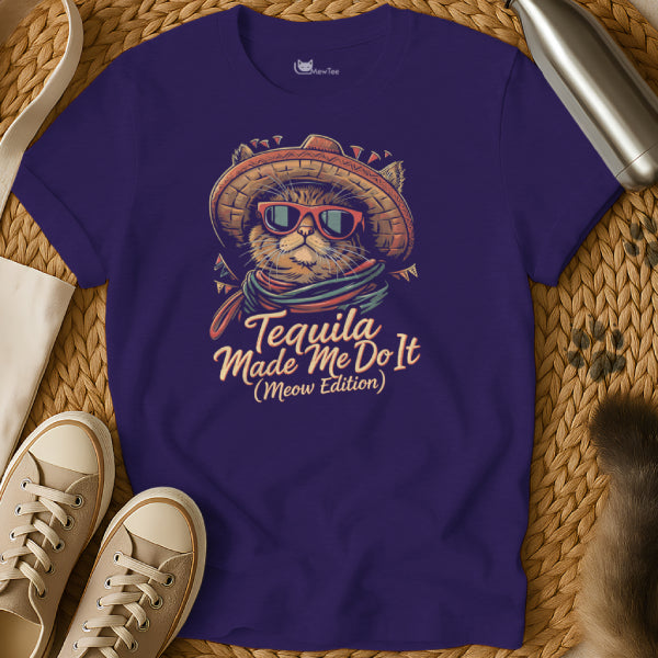 Tequila Made Me Do It Cat Shirt