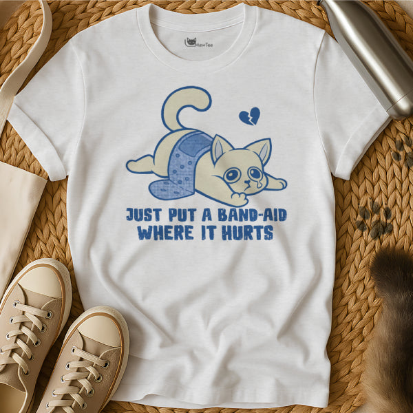 Where It Hurts Cat Shirt