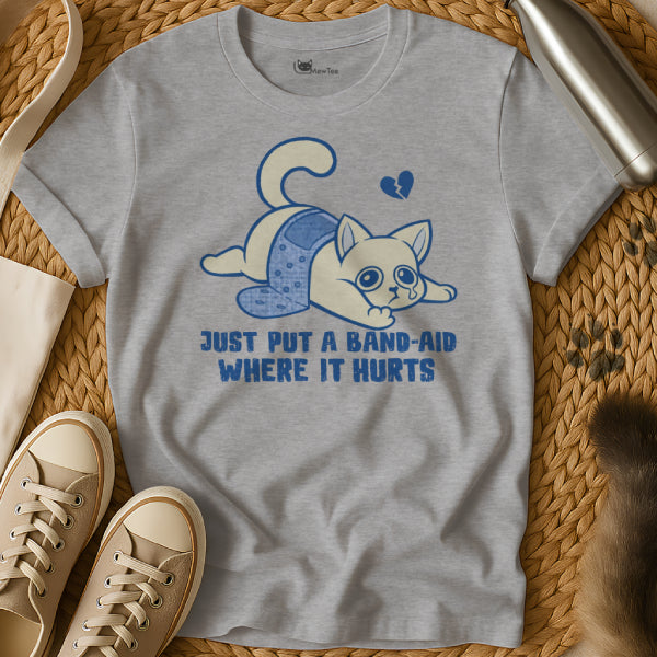 Where It Hurts Cat Shirt