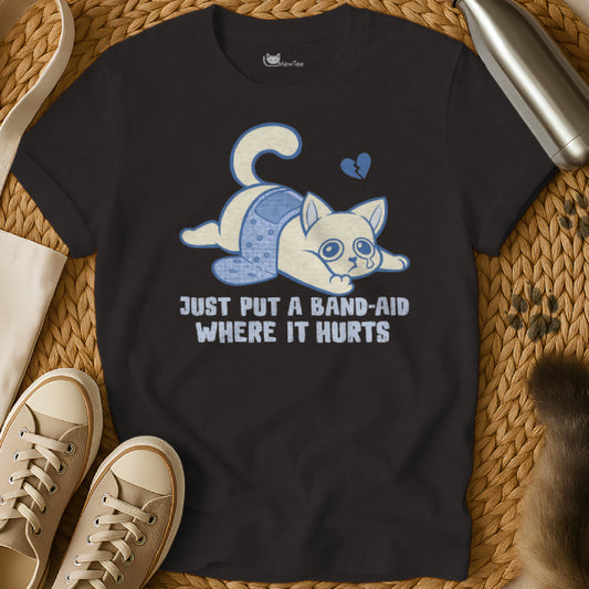 Where It Hurts Cat Shirt