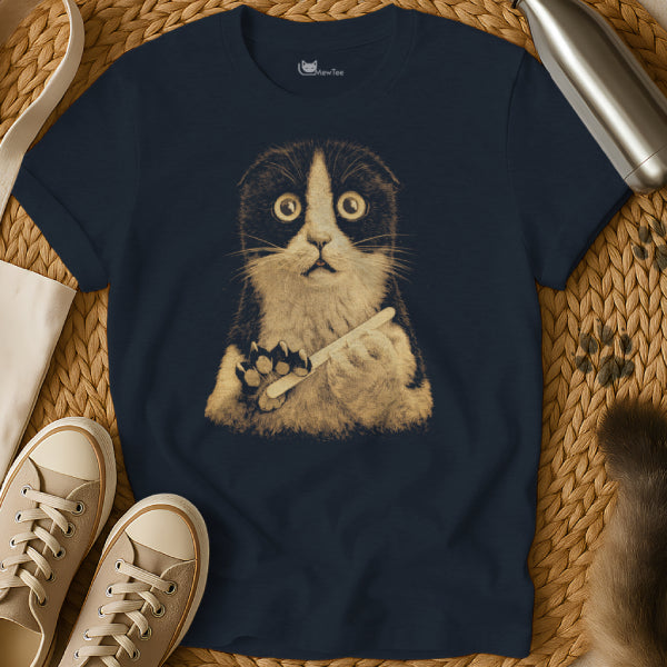 Cat Filing Nails Shirt