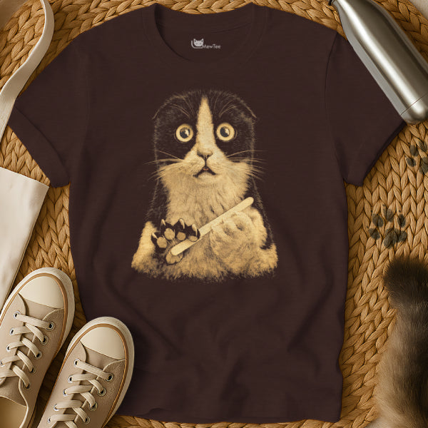 Cat Filing Nails Shirt