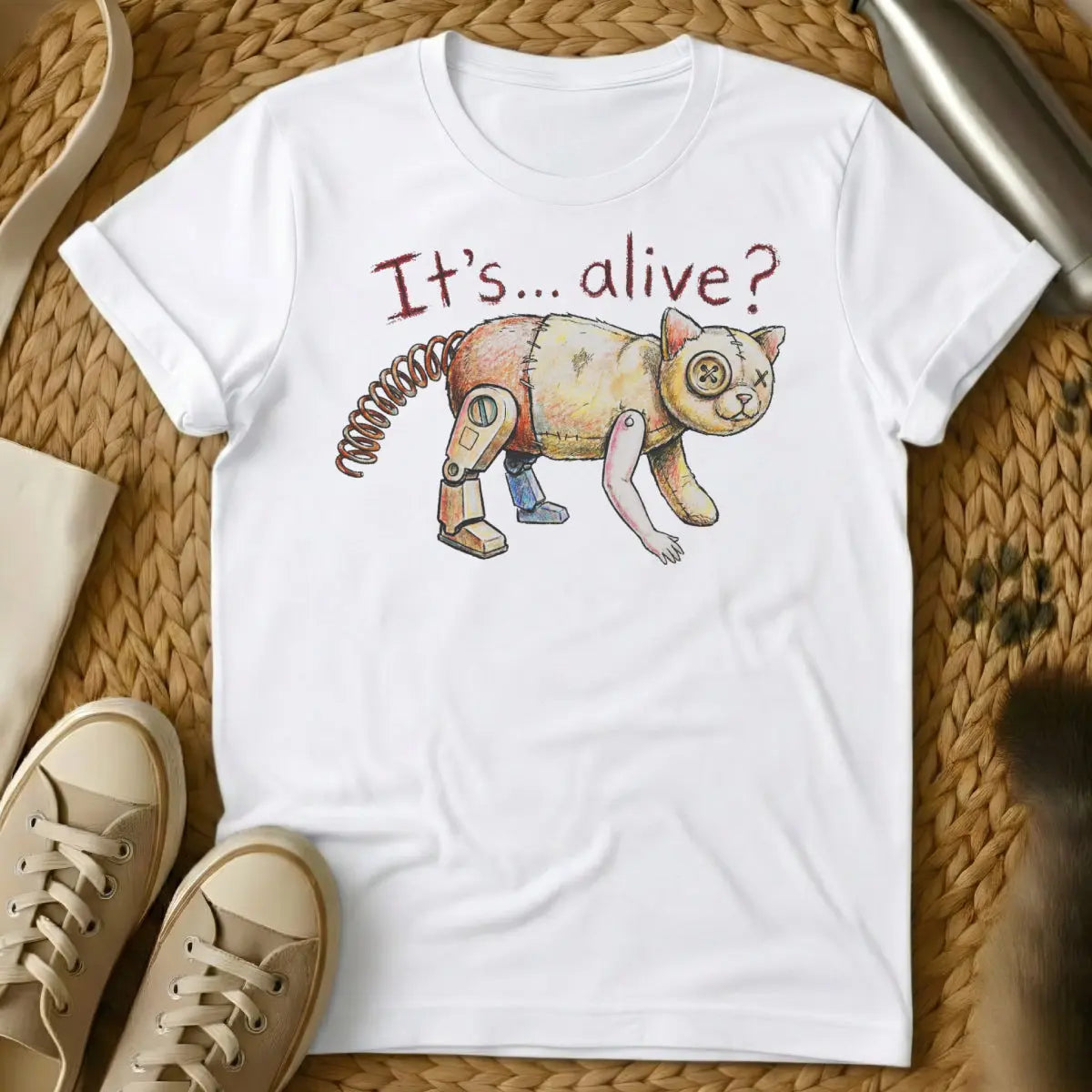 It's Alive Sci-Fi Horror Shirt - White Cat T-Shirt
