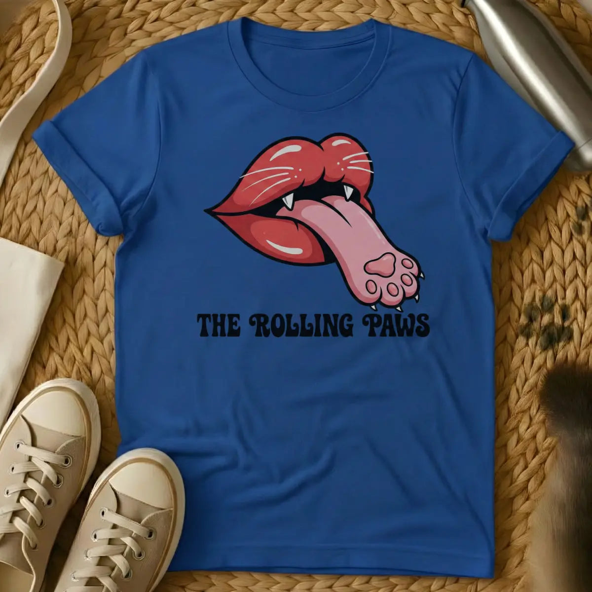 The Rolling Paws Cat Shirt - Blue Cat T-Shirt