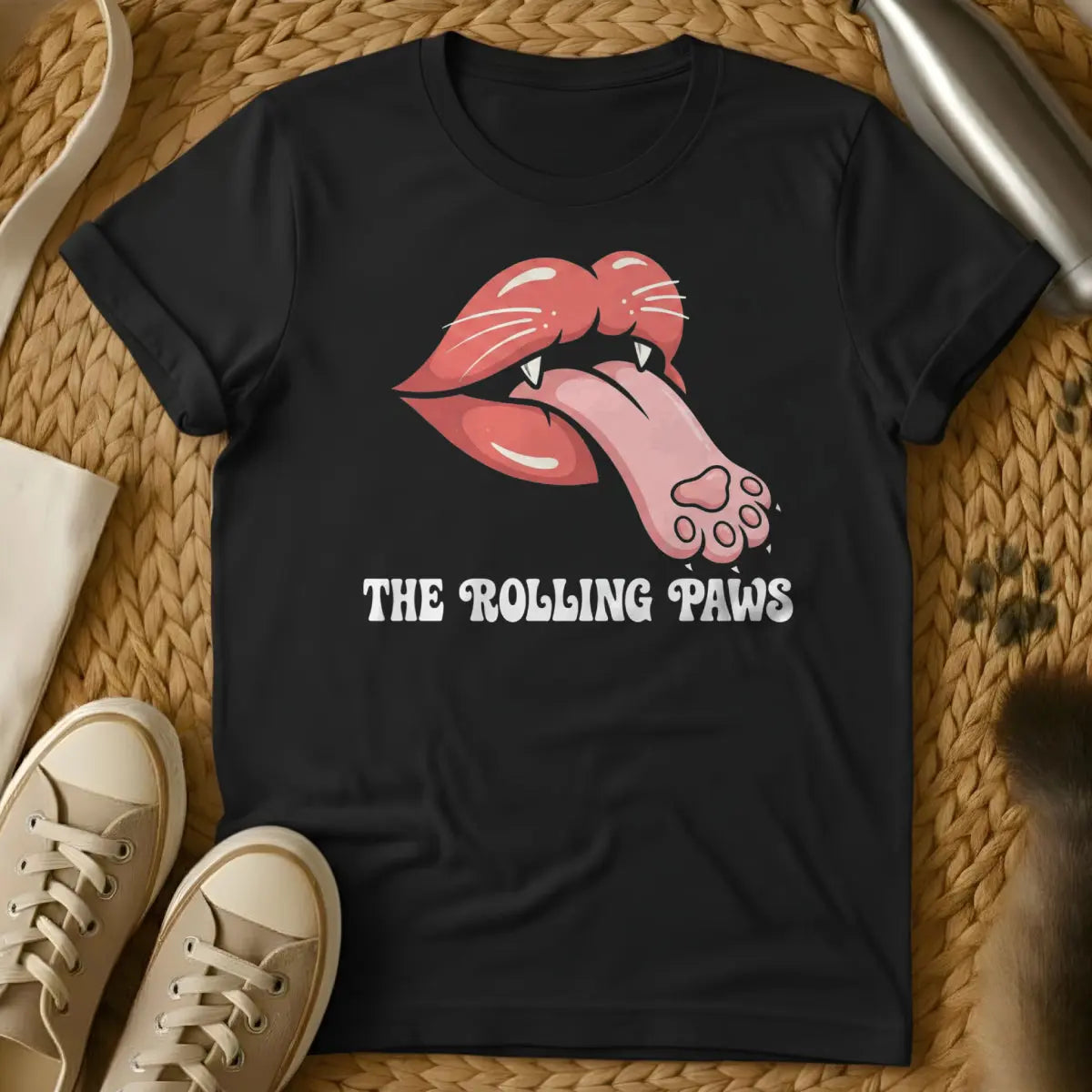 The Rolling Paws Cat Shirt - Black Cat T-Shirt