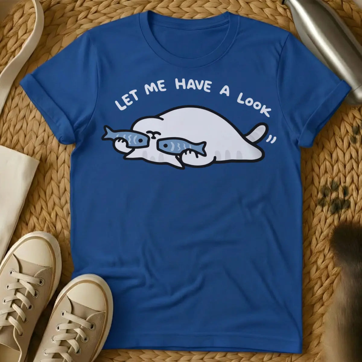 Let Me Have A Look Cat Shirt - Blue Cat T-Shirt