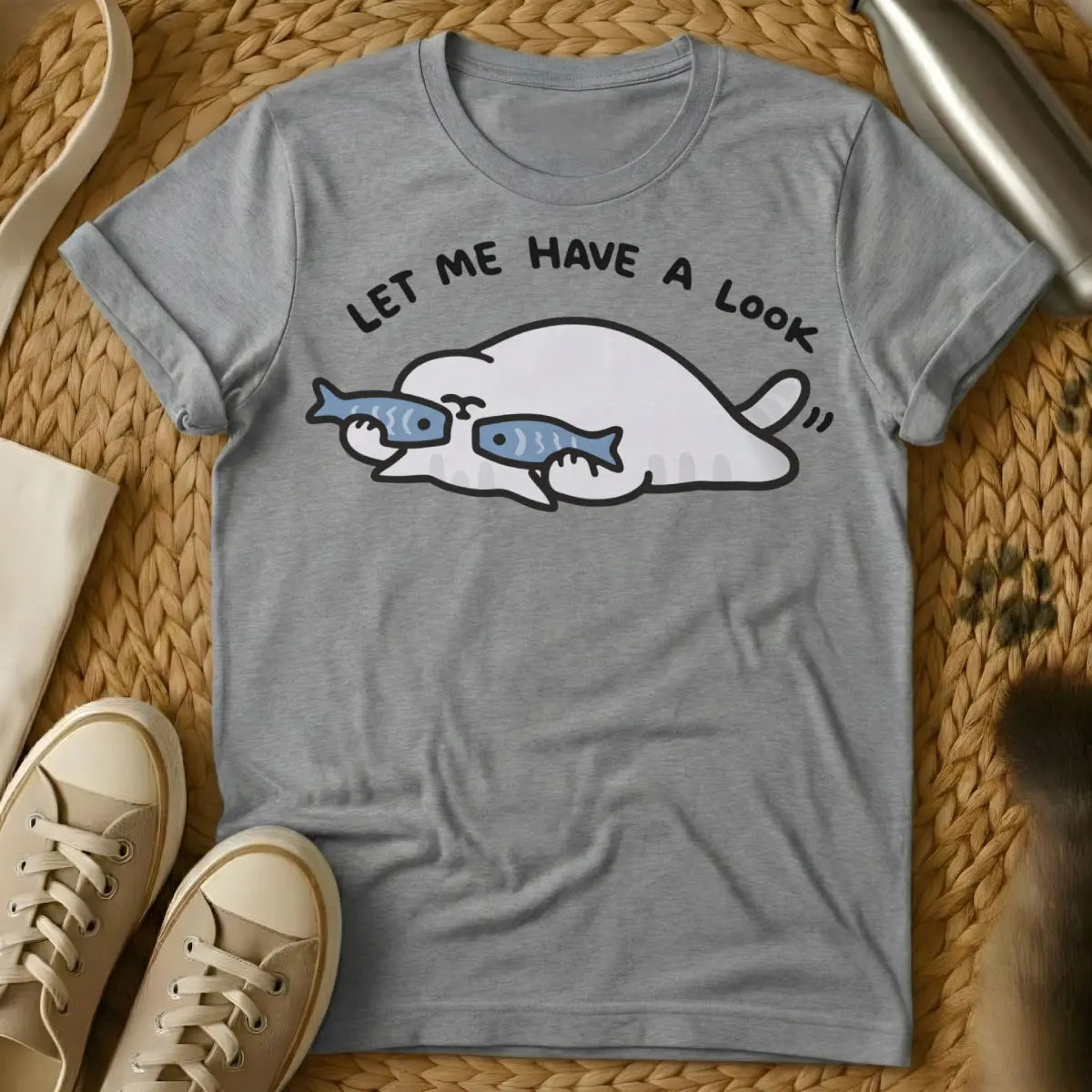 Let Me Have A Look Cat Shirt - Gray Cat T-Shirt