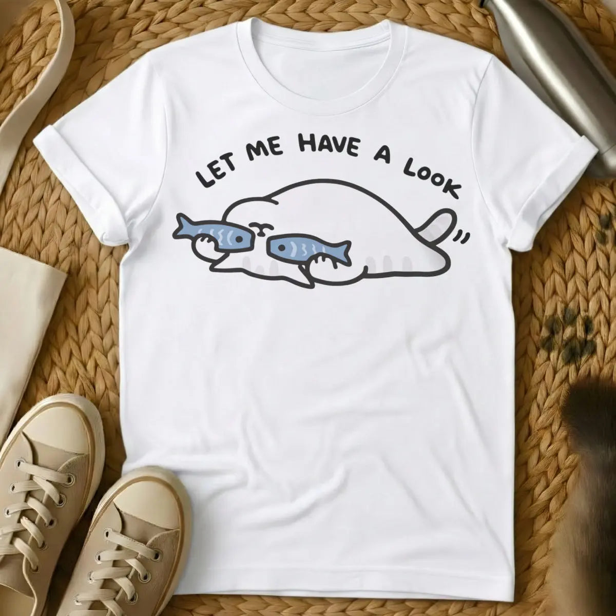 Let Me Have A Look Cat Shirt - White Cat T-Shirt