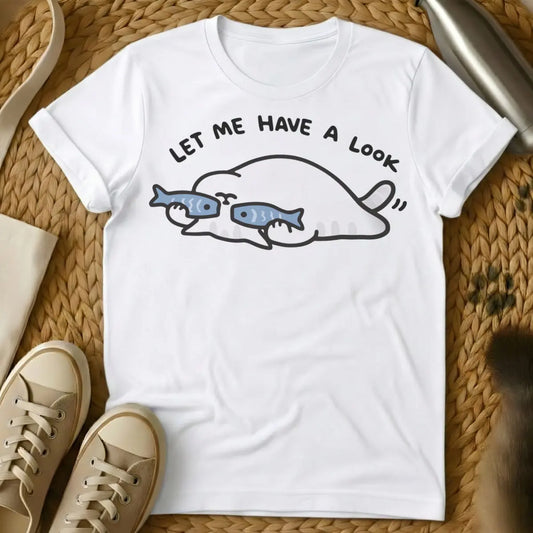 Let Me Have A Look Cat Shirt - White Cat T-Shirt