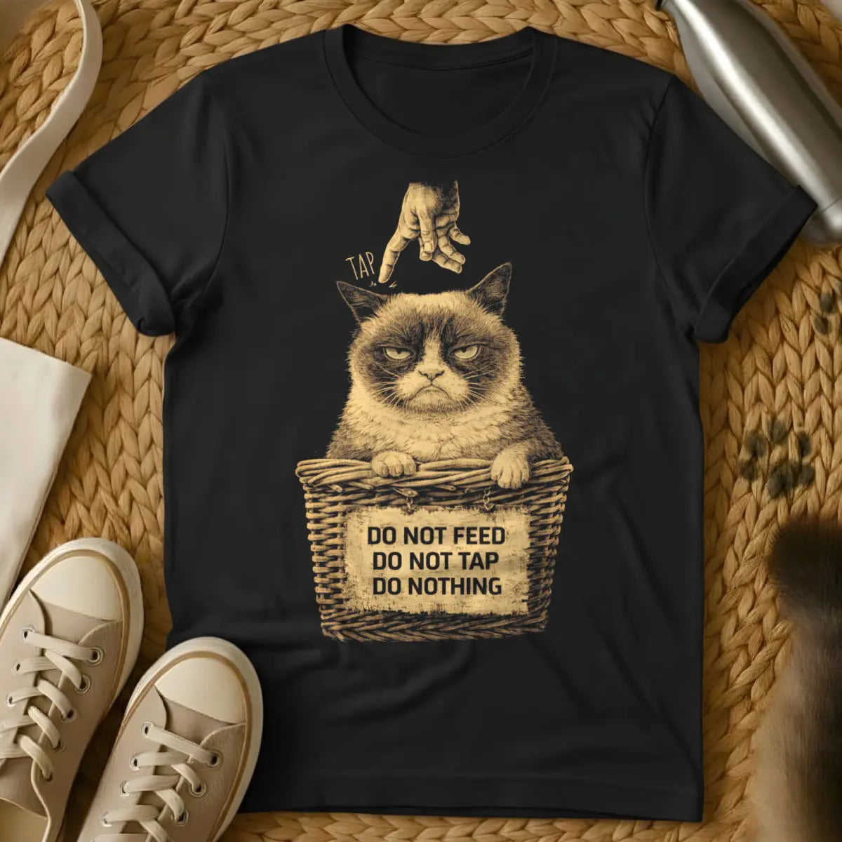 Funny Anti-Social Cat Tee - Black T-Shirt - anti-social feline, cancel plans club, homebody lifestyle