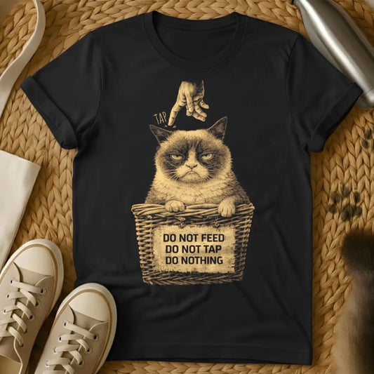 Funny Anti-Social Cat Tee - Black T-Shirt - anti-social feline, cancel plans club, homebody lifestyle