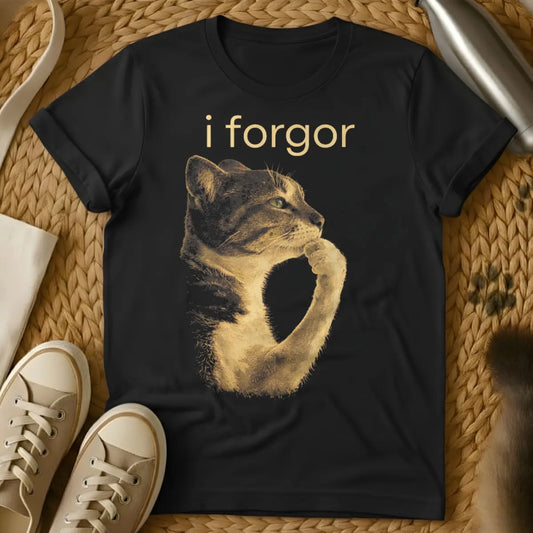 I Forgor Cat Shirt - Black Cat T-Shirt