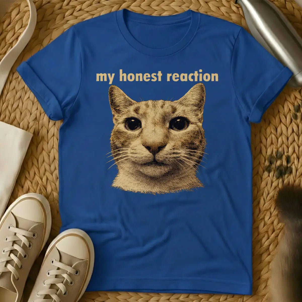 My Honest Reaction Cat Shirt - Blue Cat T-Shirt