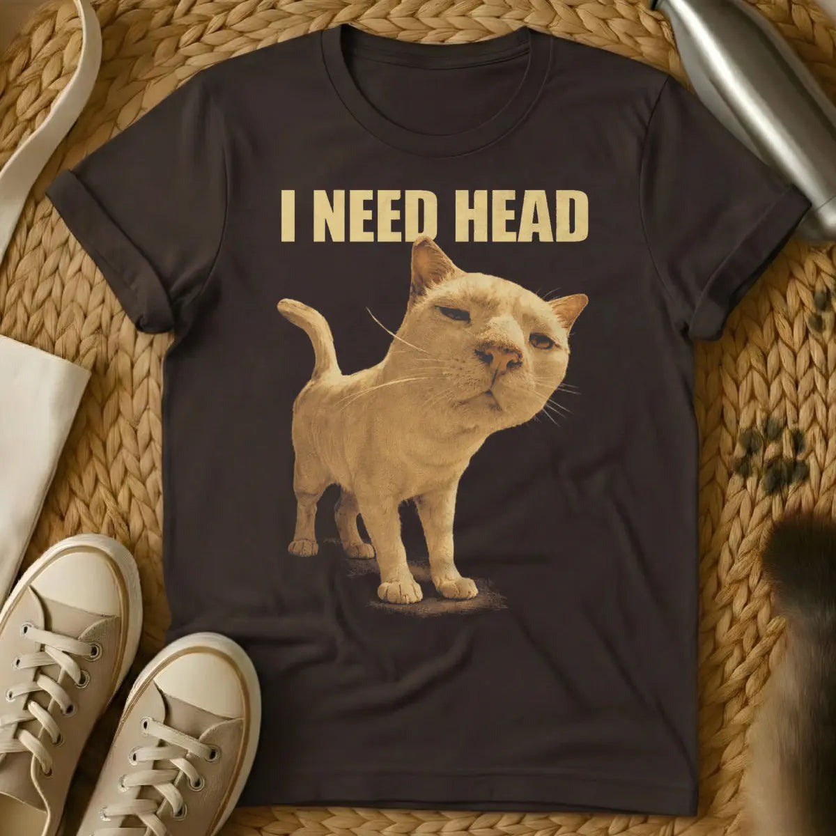 I Need Head Cat Shirt - Dark Chocolate Cat T-Shirt