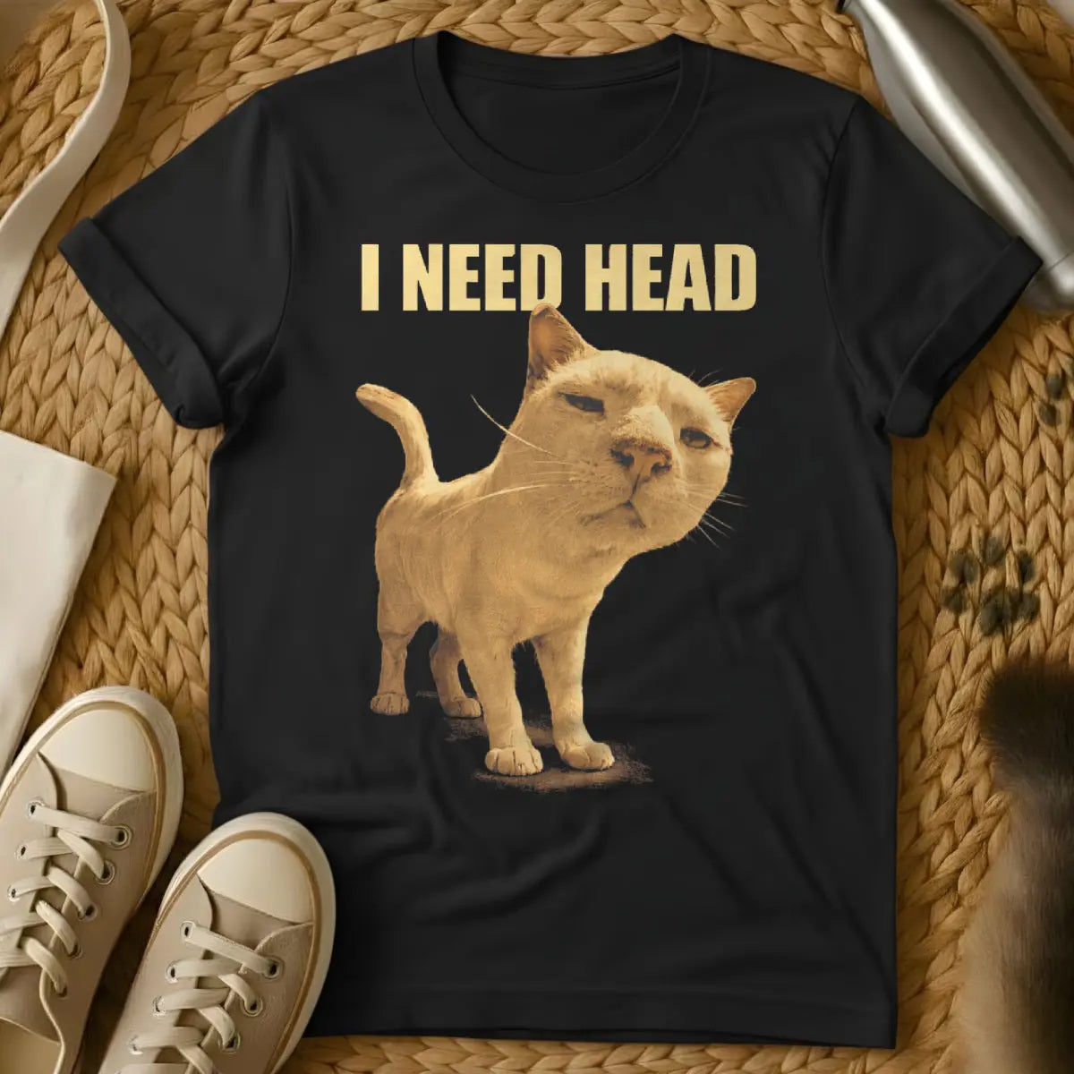 I Need Head Cat Shirt - Black Cat T-Shirt