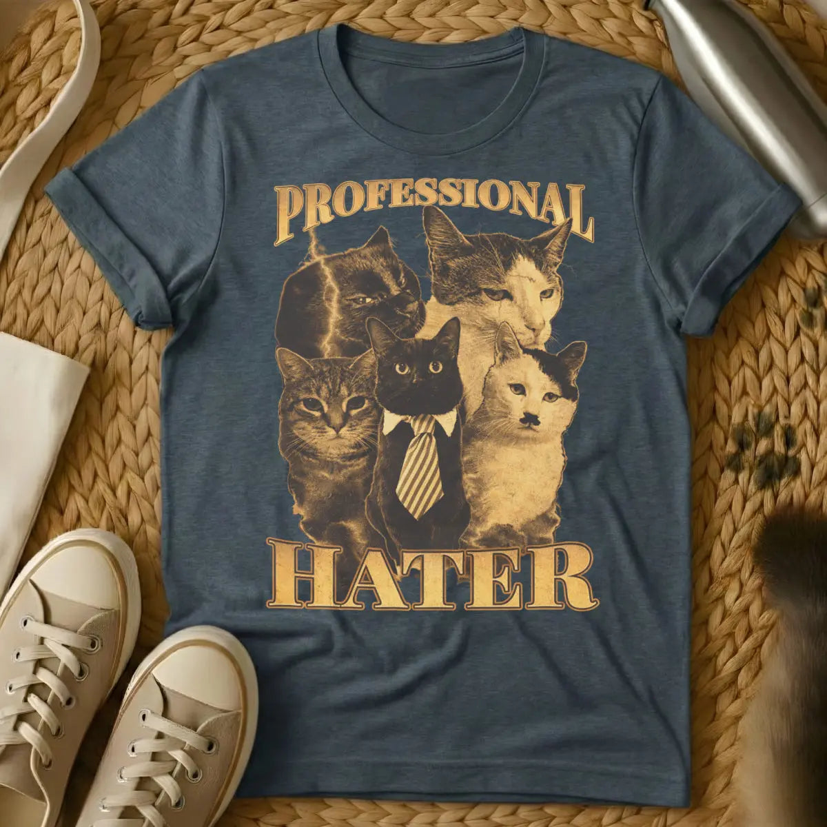 Professional Hater Cat Shirt - Dark Heather Cat T-Shirt