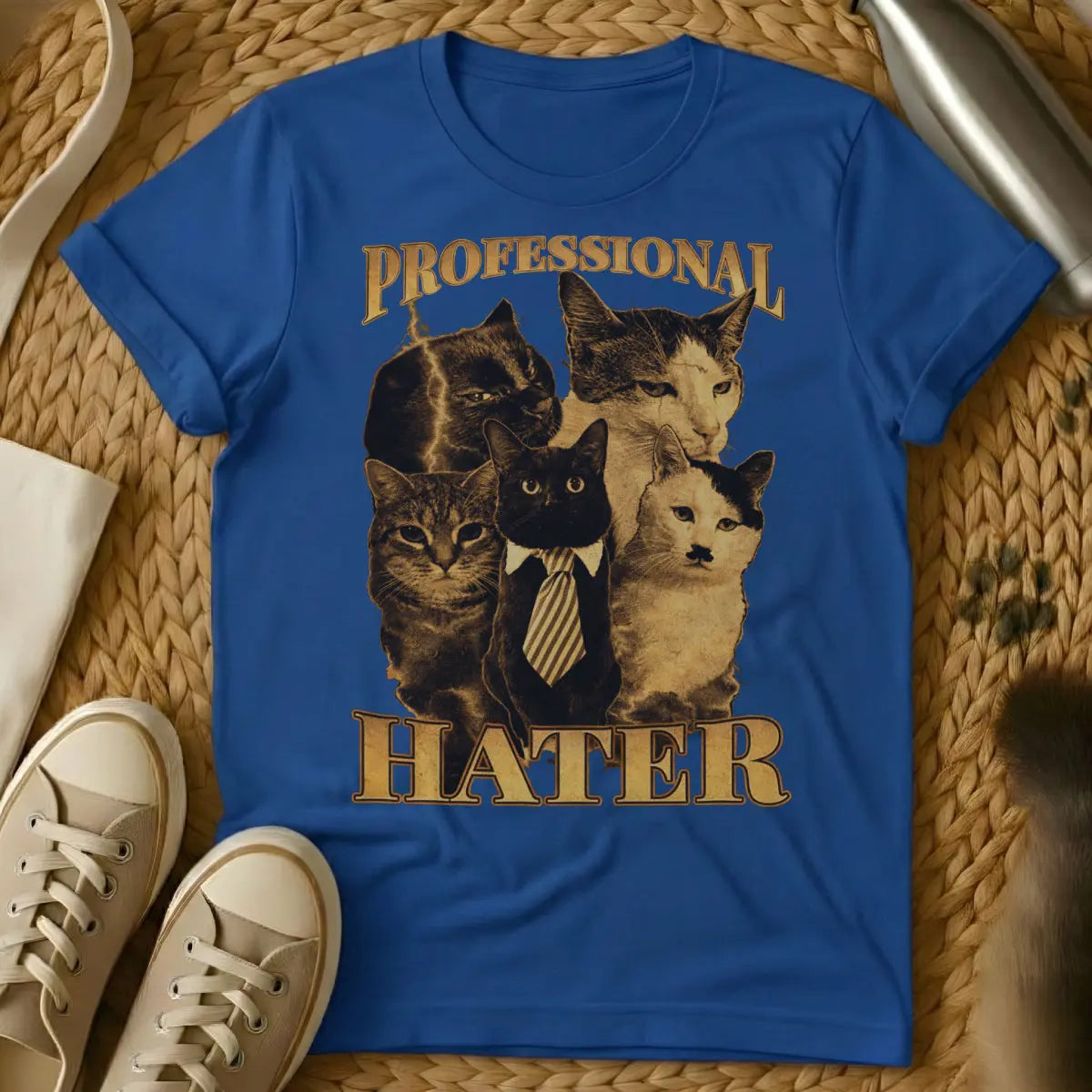Professional Hater Cat Shirt - Blue Cat T-Shirt